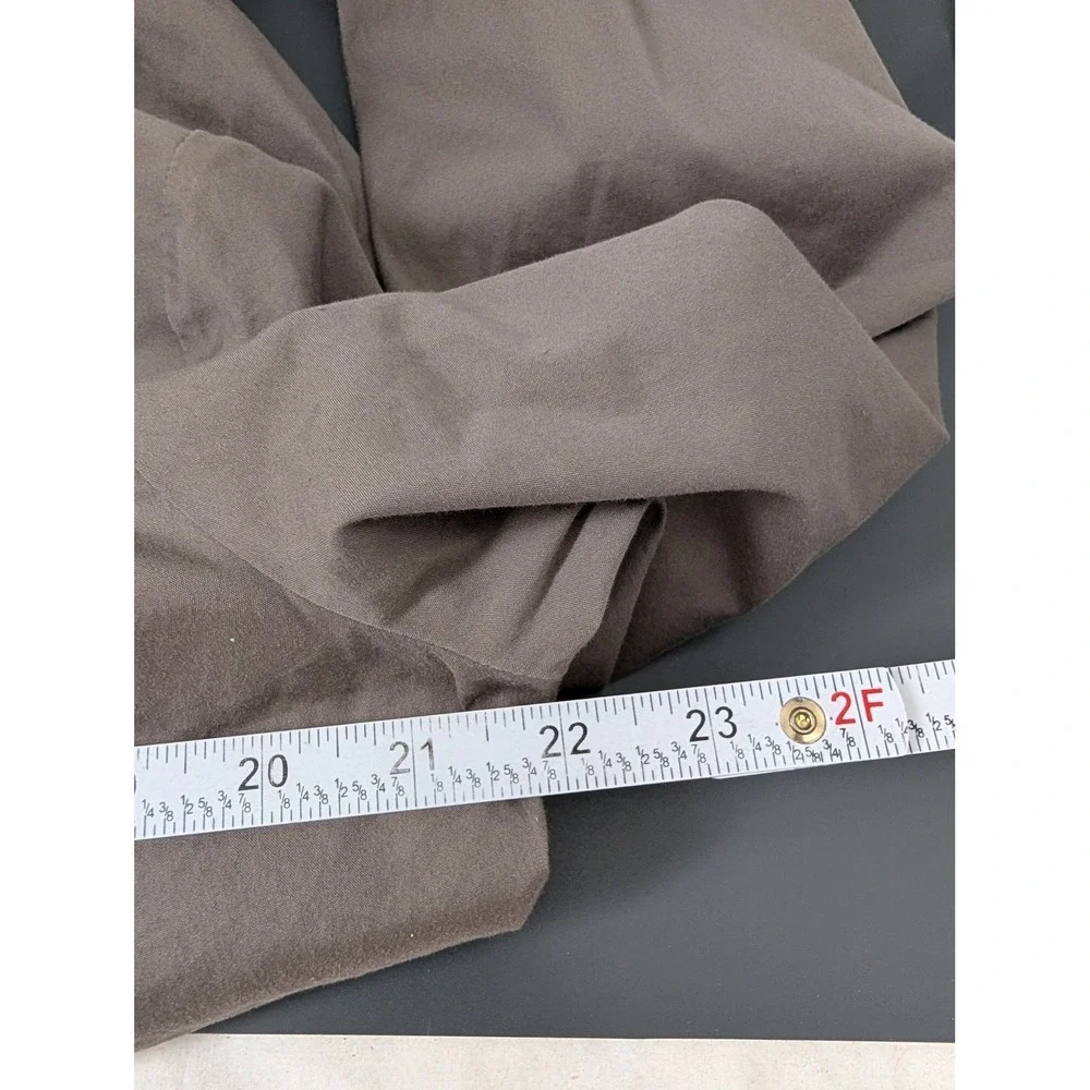 Lafayette 148 New York Womens L Taupe Button Up Shirt Stretch Hidden Placket - Picture 13 of 14